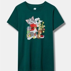 Torrid Tom & Jerry Christmas Graphic Tee Plus Size NWOT